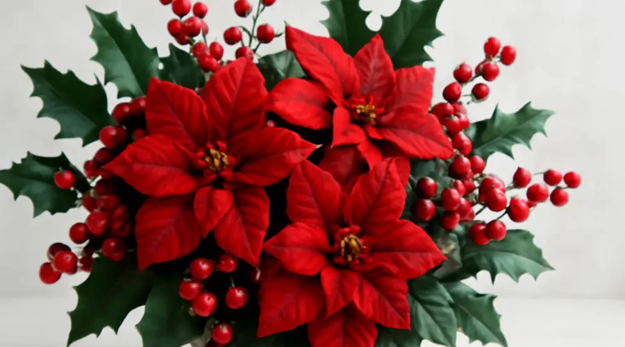 artificial christmas flowers