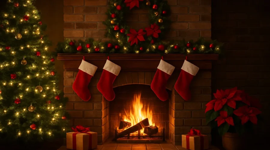christmas fireplace