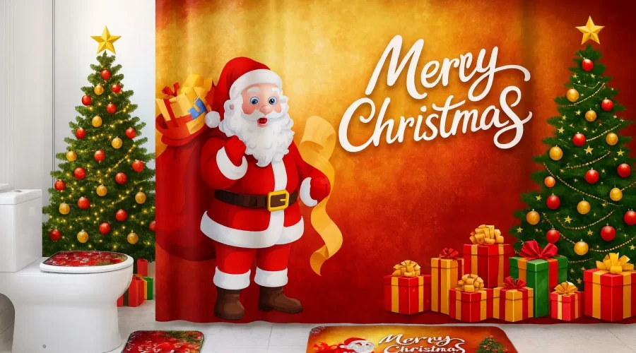 christmas shower curtain