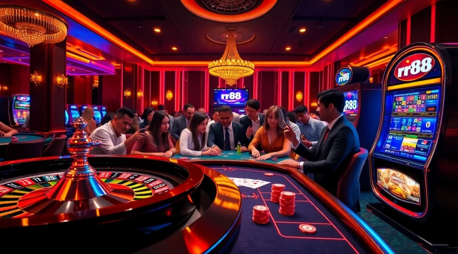 Experience the thrills of rr88 with vibrant casino action featuring roulette and poker.