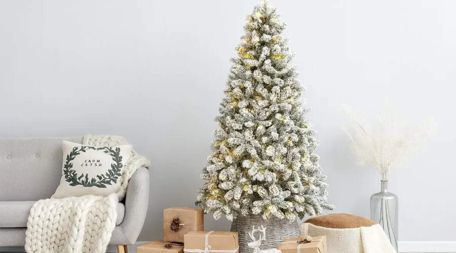 flocked christmas tree