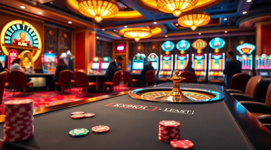 K9k9 casino table bustling with action, vibrant poker chips, and an elegant roulette wheel.