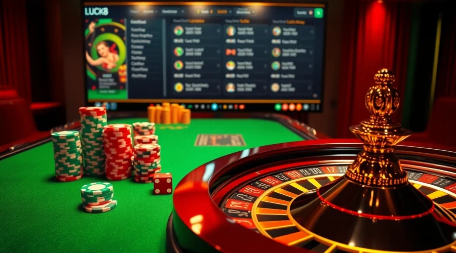 Trải nghiệm cảm giác hồi hộp của thế giới casino LUCK8 và Lucky8 với những chip poker rực rỡ và bánh xe roulette.