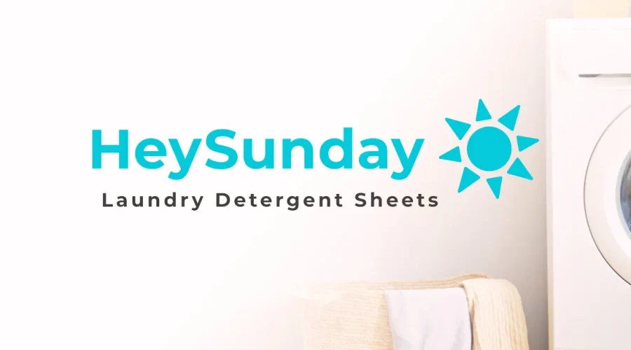 Hey Sunday Laundry Sheets logo with washer and towels