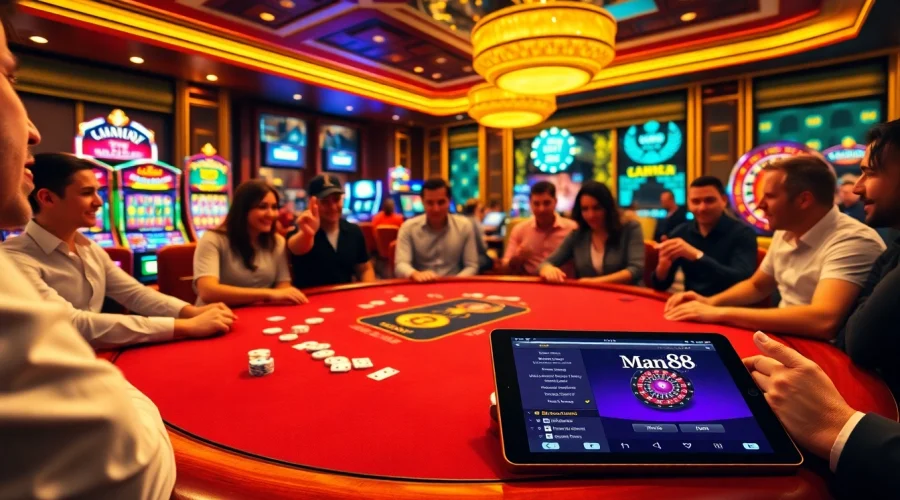 Experience the thrill of winning at Man88 with vibrant casino elements and exciting gameplay.