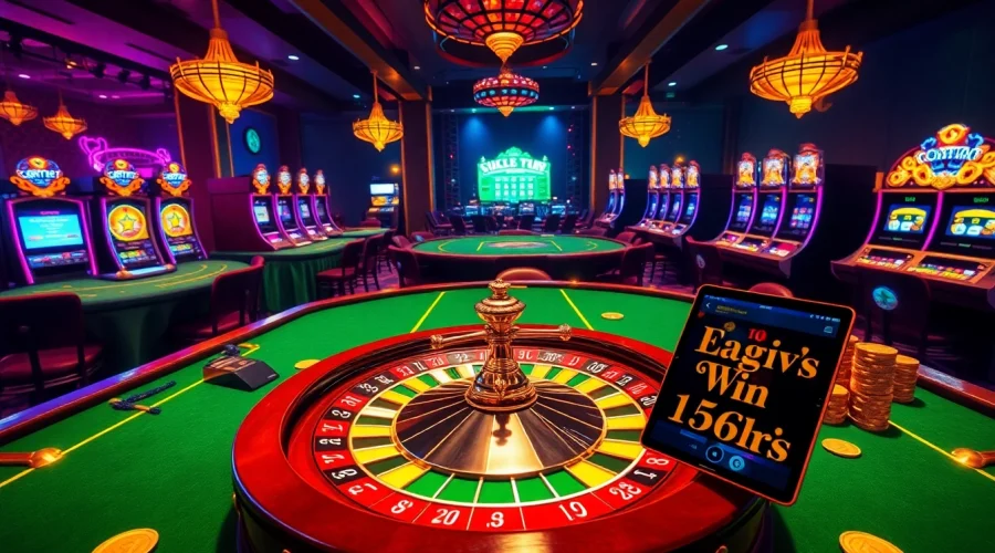 Experience excitement at Luckywin casino with vibrant slots, roulette, and elegant poker tables.