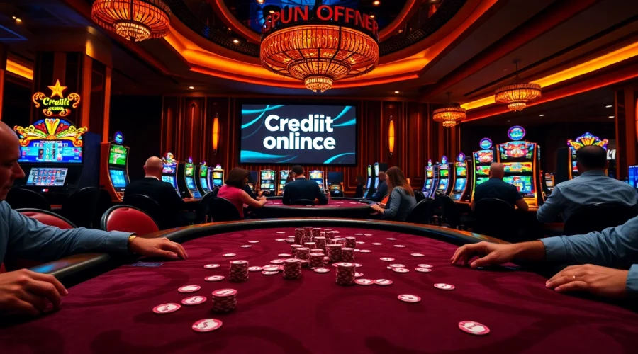 Experience the thrill of Credit online gaming at a luxurious poker table.