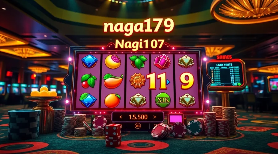 Playing the naga169 slot on a luxurious casino machine with vibrant colors and exciting graphics.