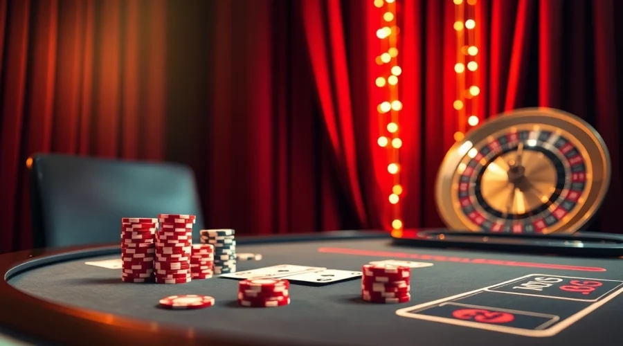 Experience mm88 excitement at a high-stakes poker game with vibrant chips and cards.