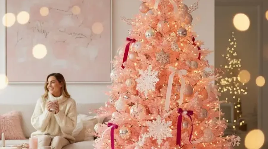 pink christmas tree