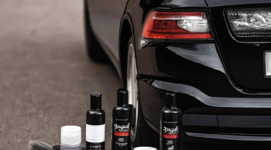 black sports car with black on black car paint