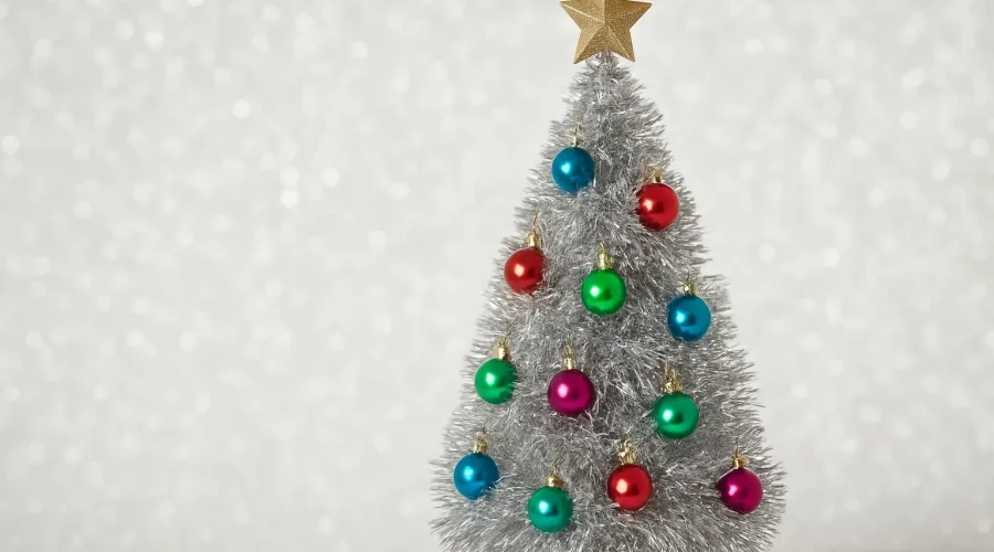 tinsel christmas tree