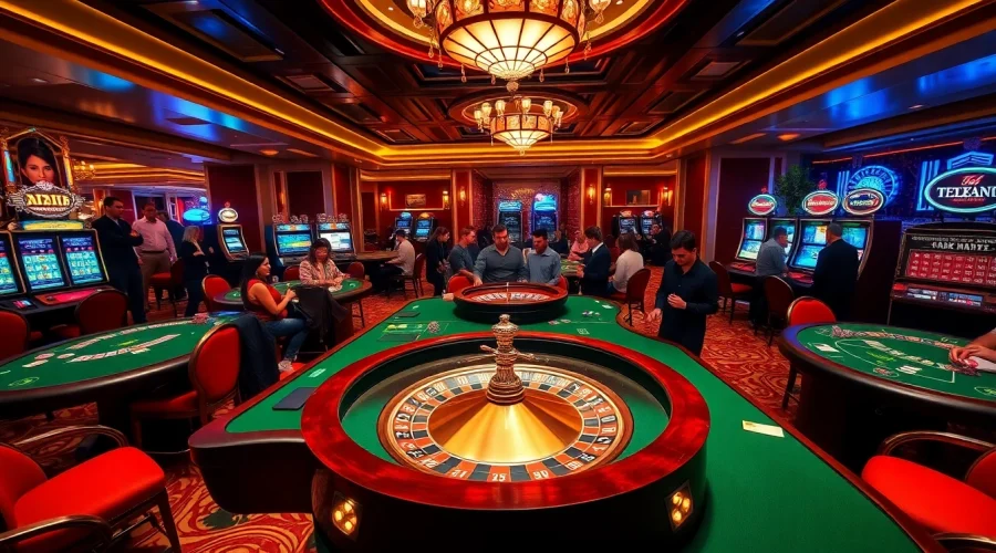 Experience the excitement of gambling at xo88.quest with elegant casino tables and vibrant roulette wheels.