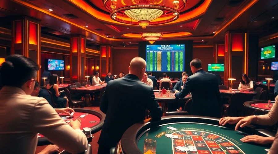 Experience thrilling gaming action at Vt88 nhà cái with vibrant poker and roulette tables.