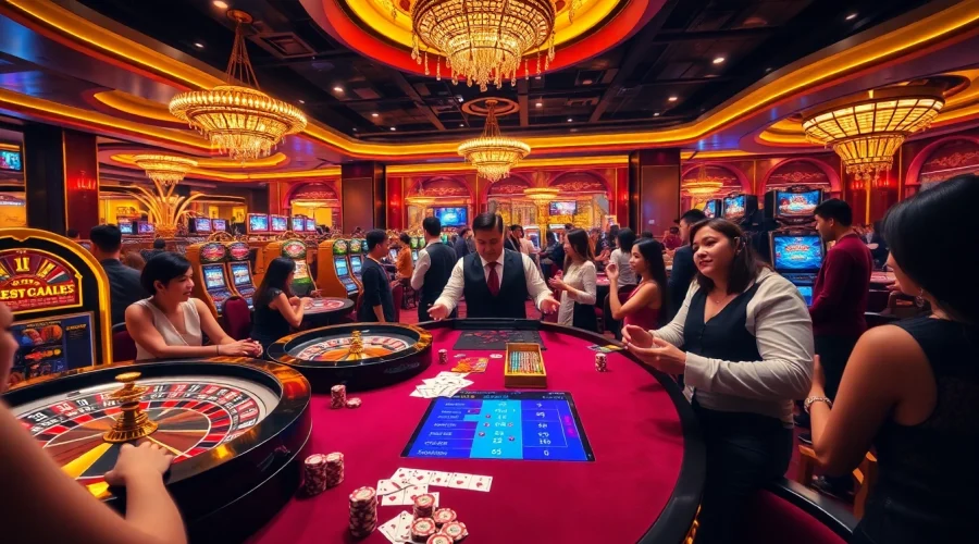 ww88 players enjoying a thrilling casino game with roulette and slot machines.